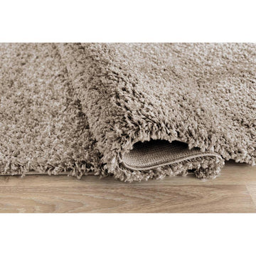 Oxford OXF00 Plain Plush Soft Stain-Resistant Textured Polypropylene Shaggy Light Beige Round Rug-Desire Rugs-Rug Love - The Most Loved Rug Store